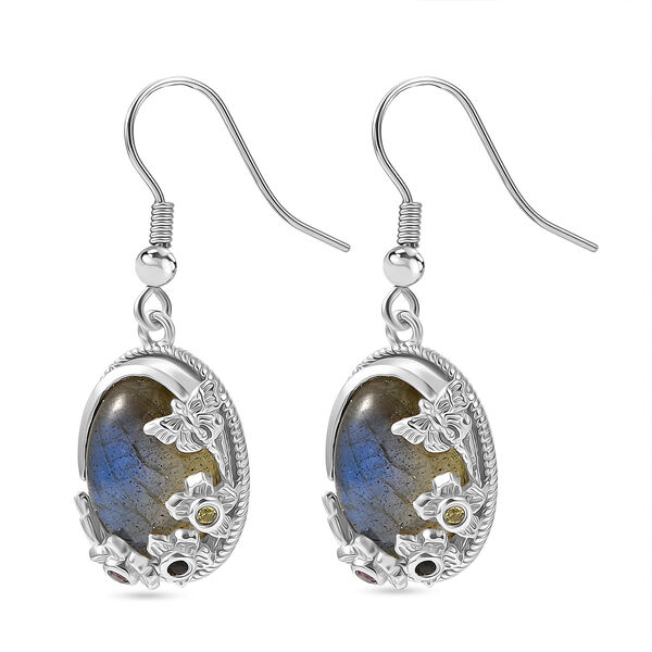 EVER TRUE AAA Labradorit, Mehrfarbig-Turmalin Ohrringe Nickelfreies Messing ca. 11,67 ct. image number 4