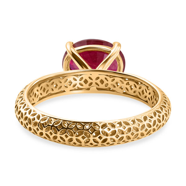 D'Joy AA Afrikanischer Rubin (Fissure gef&uuml;llt) Ring 925 Silber 750 Vergoldet (Gr&ouml;&szlig;e 17.00) ca. 2,71 ct image number 5