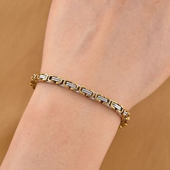 K&ouml;nigsarmband, 316L Edelstahl, ca. 19 cm + 5 cm Extender, Bicolor