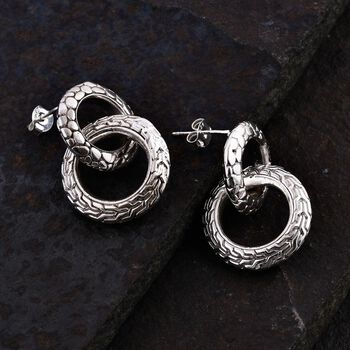 Royal Bali Kollektion- Drachenhaut und Tulang Naga strukturierte Ohrringe