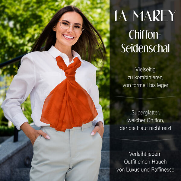 LA MAREY- Schal aus Maulbeerseide, Orange image number 2