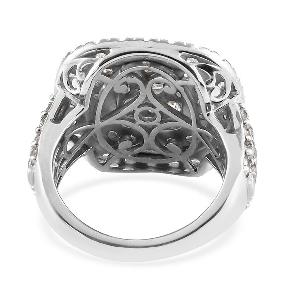 LUSTRO STELLA Hergestellt mit ZIRKONIA Cluster Ring 925 Silber Platin-&Uuml;berzug (Gr&ouml;&szlig;e 21.00) ca. 4,32 ct image number 5