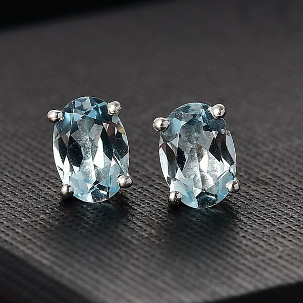 Himmelblaue Topas Ohrringe - 1,82 ct. image number 2