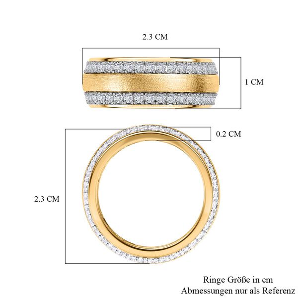 Moissanit Ring, 925 Silber Gelbgold Vermeil (Gr&ouml;&szlig;e 17.00) ca. 1.41 ct image number 7