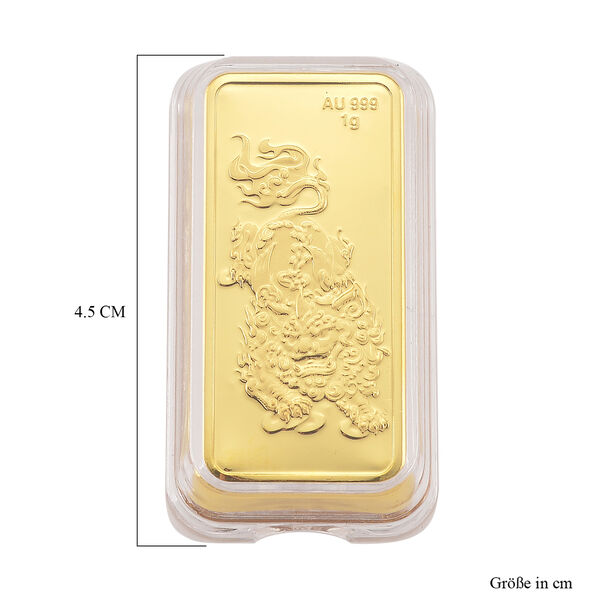 999er Gold-Barren mit Pixiu-Motiv, 1 Gramm image number 5