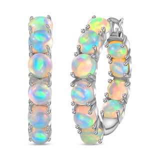 AA Natürlicher, äthiopischer Welo Opal Ohrringe 925 Silber rhodiniert ca. 3.34 ct