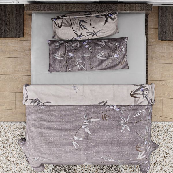 6-teiliges Set: antibakterielle, antiallergische Mikrofaser-Bettwäsche, Beige-Grau image number 3