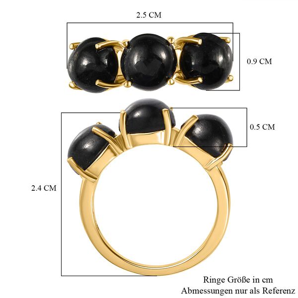 Schwarz Stern Diopsid Ring, 925 Silber vergoldet, (Gr&ouml;&szlig;e 19.00) ca. 8.48 ct image number 7