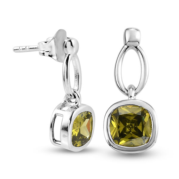 LUSTRO STELLA - Peridot Zirkonia-Ohrringe, 925 Silber, ca. 3,19 ct image number 4
