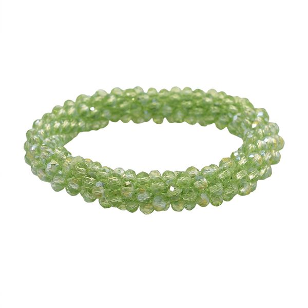 2er Set - Grüner Kristall Halskette und Armband, flexibel image number 6