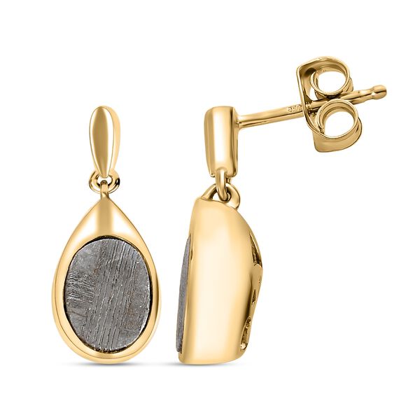 Meteorit Ohrringe 925 Silber vergoldet ca. 7,12 ct image number 4