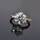 Moissanit Ring, 925 Silber Gelbgold Vermeil (Größe 17.00) ca. 4.80 ct image number 1