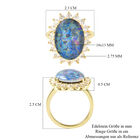 Boulder Opal Triplett und Zirkon-Ring, 925 Silber Gelbgold Vermeil  ca. 8,90 ct image number 5