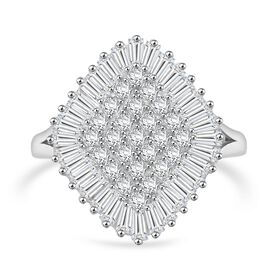 LUSTRO STELLA weißer Zirkonia Ring im Halo-Design