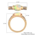 Natürlicher Äthiopischer Opal und Zirkon Ring 925 Silber Vermeil image number 6