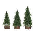 3er-Set Weihnachtsbaum, Größe 35x30x25 cm, Grün