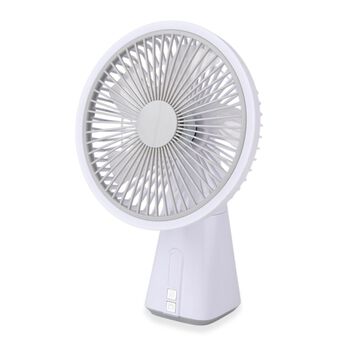 LIVMORE Akku Ventilator, oszillierend, 7 Zoll, Wei&szlig;