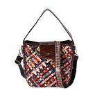 Chaos by Elsie - 100% Echtleder gewebter Tasche mit RFID schutz, 25x24x15 cm, Glänzend