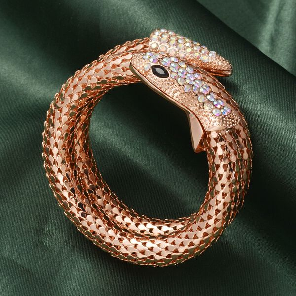 Kristall Schlange gewundenes Armband in Roségoldton - 1,70 ct. image number 2