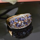 Tansanit und Zirkon Cluster Ring 925 Silber Gelbgold Vermeil image number 1