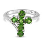 Natürlicher Chromdiopsid Ring 925 Silber platiniert (Größe 18.00) ca. 1,15 ct