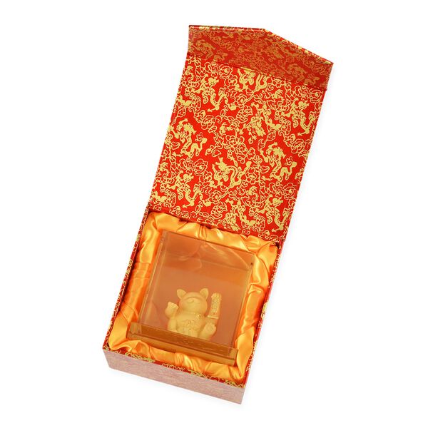 Feng-Shui-Maneki-Neko Glückskatze aus 999er Feingold, 10mg image number 4