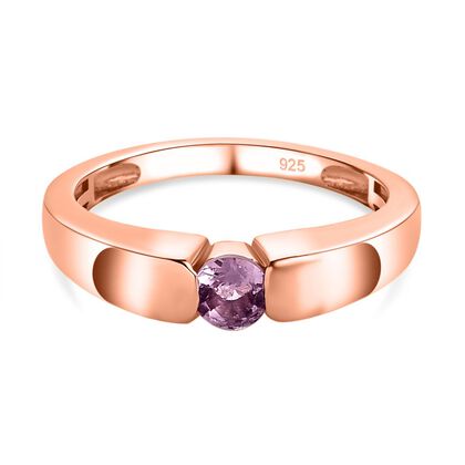 Lila Spinell Ring, 925 Silber Ros&eacute;gold Vermeil (Gr&ouml;&szlig;e 19.00) ca. 0.27 ct