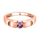 Lila Spinell Ring, 925 Silber Roségold Vermeil (Größe 19.00) ca. 0.27 ct
