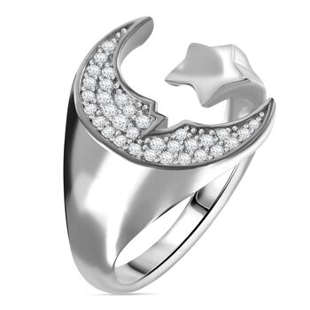 LUSTRO STELLA - Wei&szlig;er Zirkonia Ring 925 Silber rhodiniert (Gr&ouml;&szlig;e 17.00)