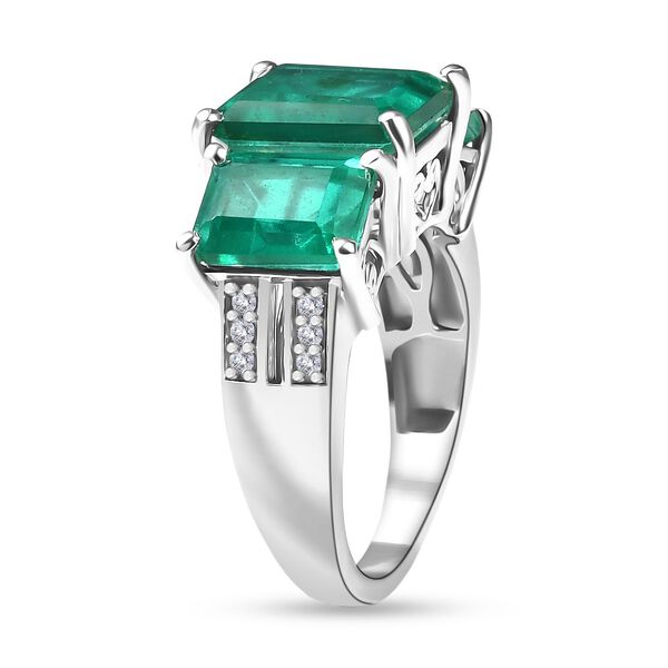 D'Joy Smaragd Triplett Quarz und Zirkon Ring - 7,16 ct. image number 4