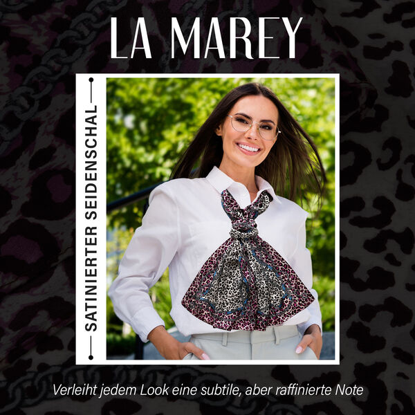 LA MAREY – Satinschal aus Maulbeerseide, Leopardmuster image number 2