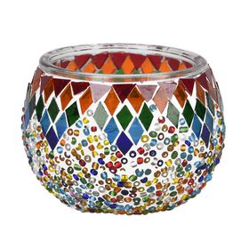 Oolong-Grüntee Duftkerze aus Sojawachs im Mosaikglas, Größe: 10 x 8 cm