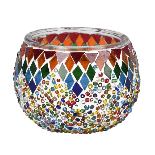 Oolong-Grüntee Duftkerze aus Sojawachs im Mosaikglas, Größe: 10 x 8 cm image number 1