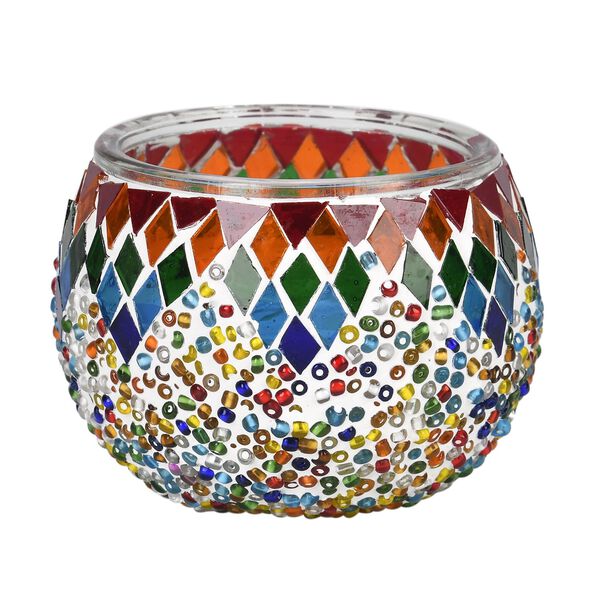 Oolong-Grüntee Duftkerze aus Sojawachs im Mosaikglas, Größe: 10 x 8 cm image number 0