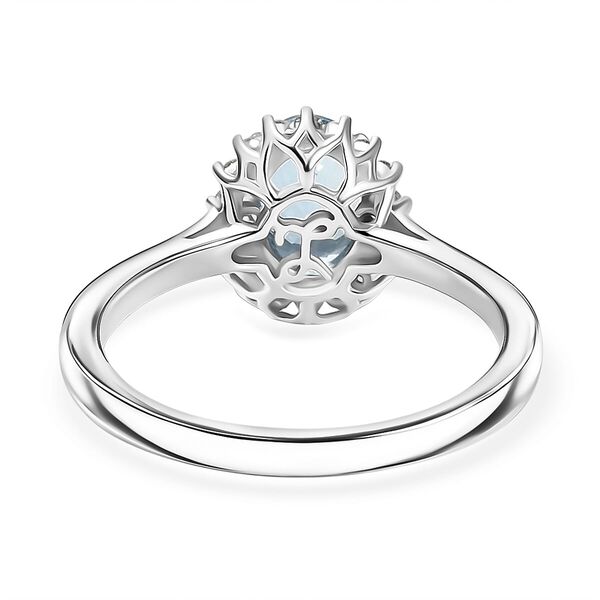 LUXORO AAA Santamaria Aquamarin, Wei&szlig;er Diamant Ring 585 Gold (Gr&ouml;&szlig;e 17.00) ca. 1,22 ct image number 4