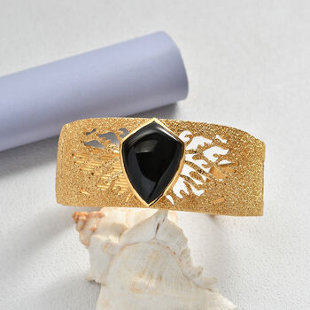 EverTrue AA schwarzer Glasachat 19cm Armreif - 24,82 ct.