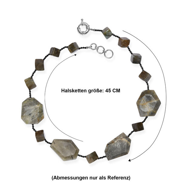 EVER TRUE Labradorit, Schwarzer Spinell Halskette ca. 45 cm Nickelfreies Messing ca. 360.00 ct image number 5