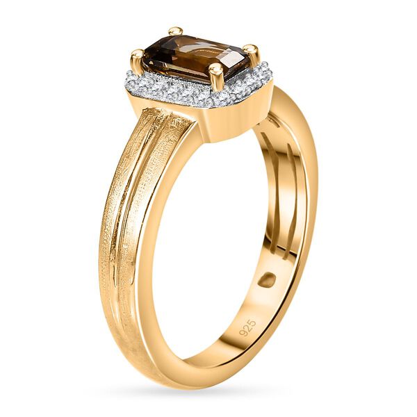 AA nat&uuml;rlicher goldener Tansanit und Moissanit Ring - 0,73 ct. image number 4