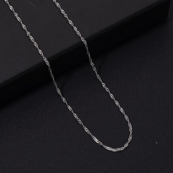 Singapur 925 Silber rhodiniert Kette ca. 45 cm image number 2