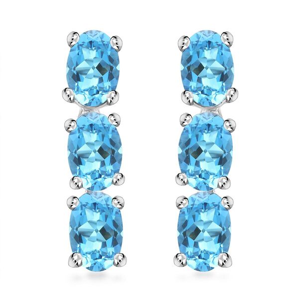 Zertifiziert und geprüft AAA Santamaria Aquamarin Ohrringe in 585 Weißgold - 2,40 ct. image number 0