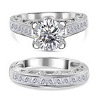 LUSTRO STELLA-Weißer Zirkonia Ring 925 Silber rhodiniert (Größe 18.00)
