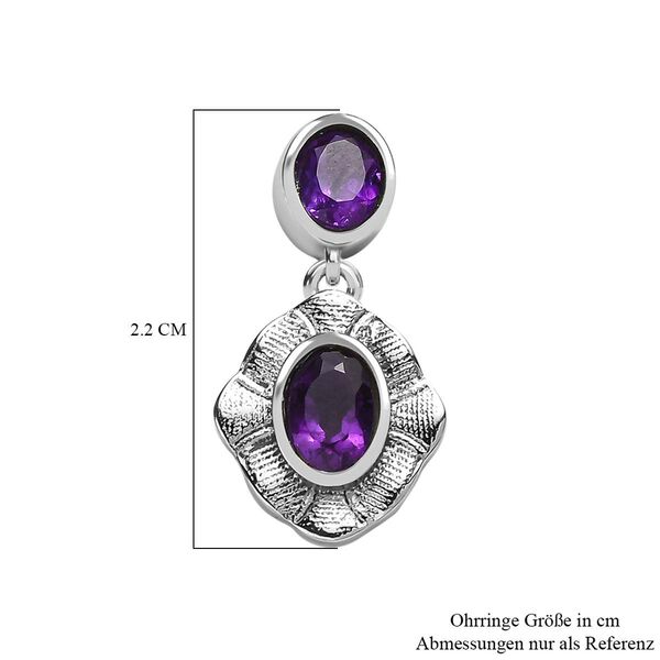 Afrikanischer Amethyst Ohrringe  Edelstahl ca. 1.50 ct image number 6