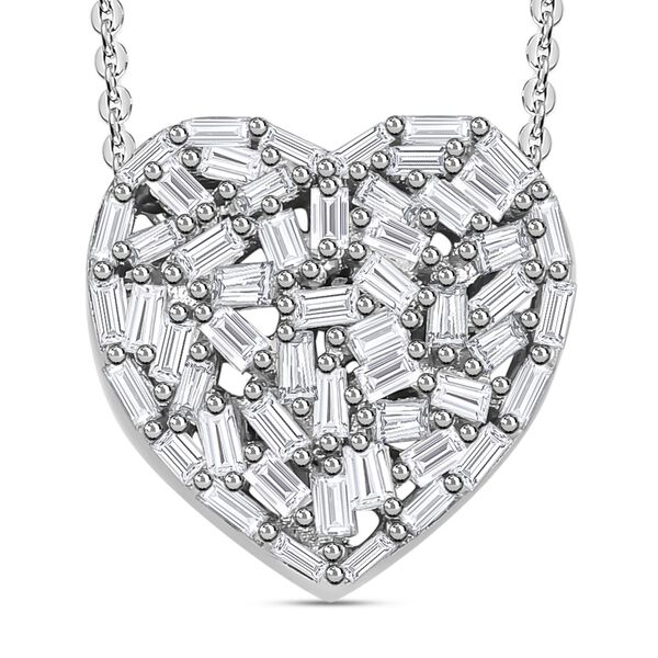 GP Heart Kollektion - Diamant-Cluster-Anh&auml;nger mit Kette in platiniertem Silber - 0,33 ct.
