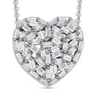 GP Heart Kollektion - Diamant-Cluster-Anhänger mit Kette in platiniertem Silber - 0,33 ct. image number 0