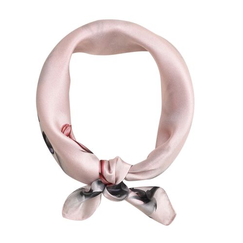 LA MAREY gemusterter Quadratschal aus 100% Seide, Rosa und rot image number 0