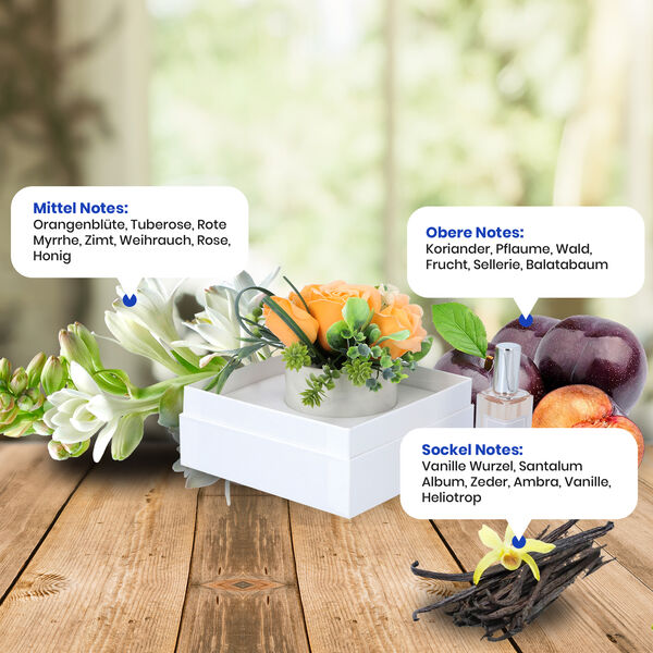 The 5th Season - K&uuml;nstlicher Blumenstrau&szlig; mit gelben Rosen und Raumspray in Geschenkbox, Gelb image number 4