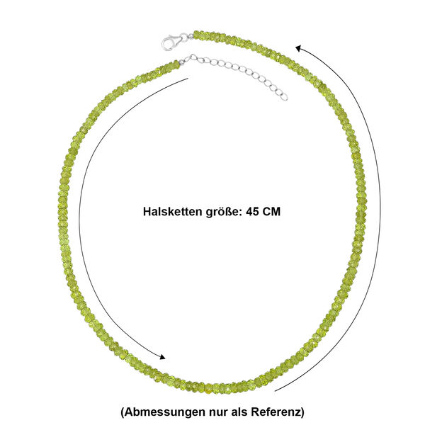 D'Joy AA Peridot Halskette ca. 45 cm 925 Silber Rhodiniert ca. 100,00 ct. image number 6