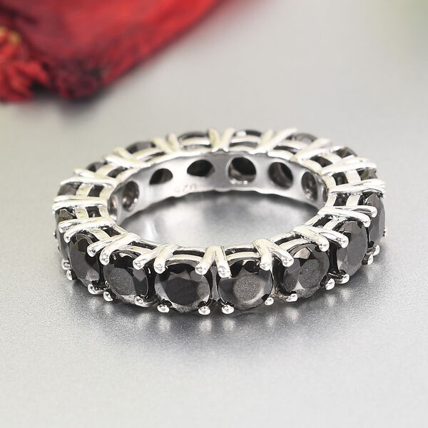 Elite Shungit Ring 925 Silber Platin-Überzug image number 2