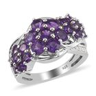 Lusaka Amethyst und Zirkon Ring 925 Silber Platin-Überzug image number 0