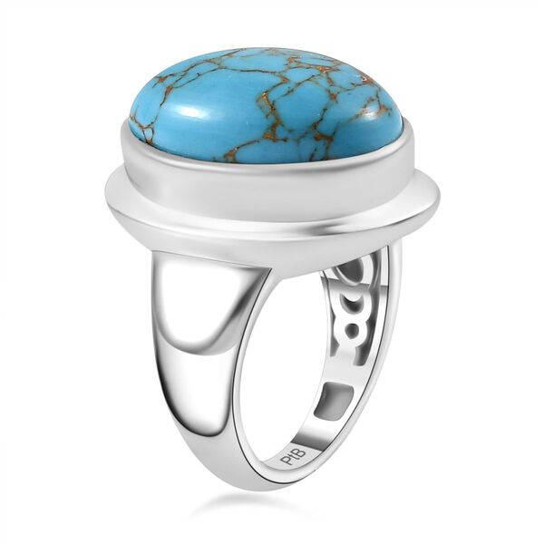 Blauer T&uuml;rkis Ring Messing (Gr&ouml;&szlig;e 18.00) ca. 10.32 ct image number 5